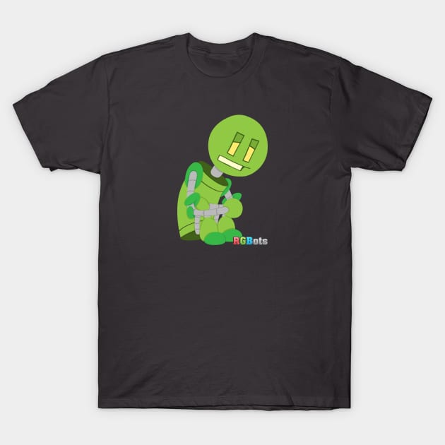 RGBots: Sad Green Robot T-Shirt by hpkomic